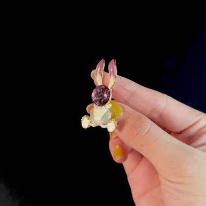 Purple Zircon Bunny Brooch