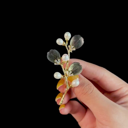 Pearl and Shell Bouquet Brooch