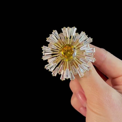 Citrine Firework Brooch