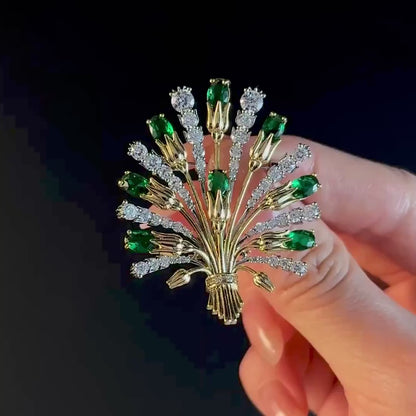 Green Bouquet Brooch