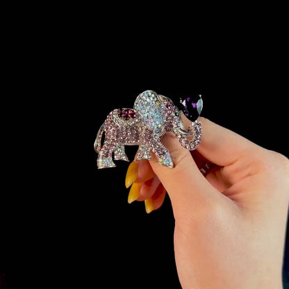 Purple Elephant Brooch