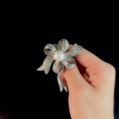 Pearl Bow Brooch