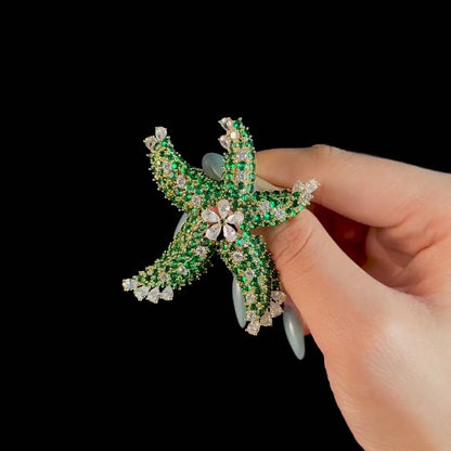 Green Starfish Brooch