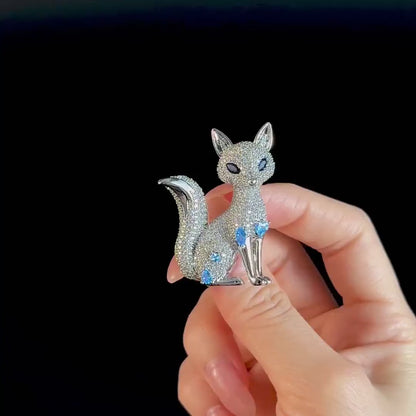 3D Zircon Fox Brooch