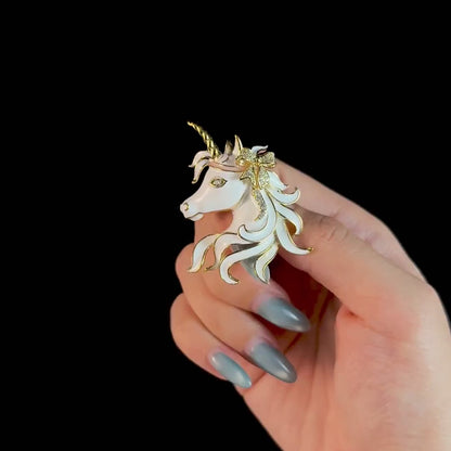 White Horse Head Brooch