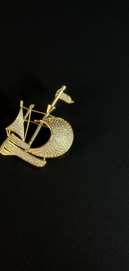 Alcyoneus · Golden Sailing Ship Brooch