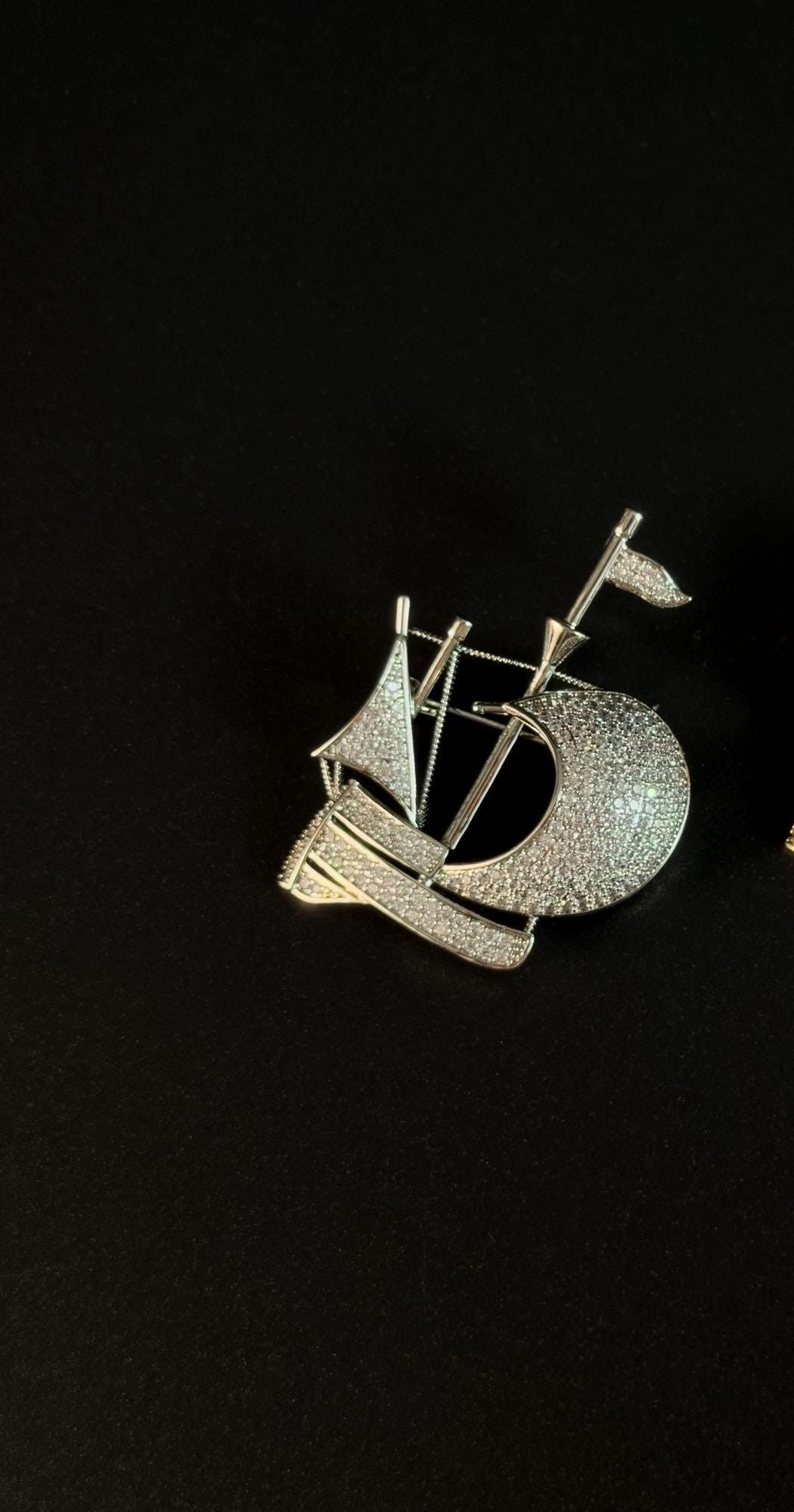 Alexiares · Starlit Sailing Ship Brooch
